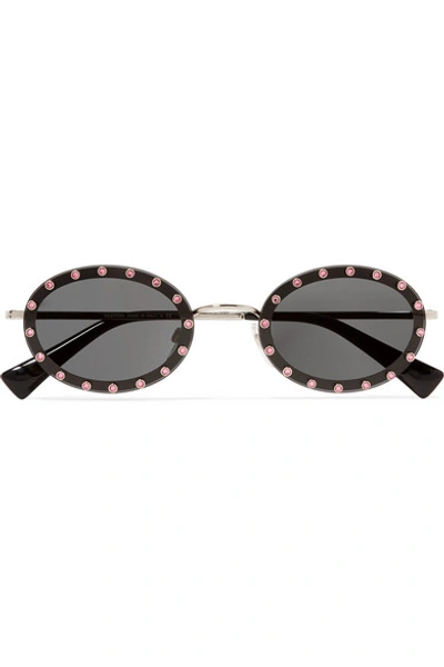 Valentino black/gold sunglasses with crystals Valentino VG0043S Sunglasses 001 Black Mustard Rectangular  main image 3