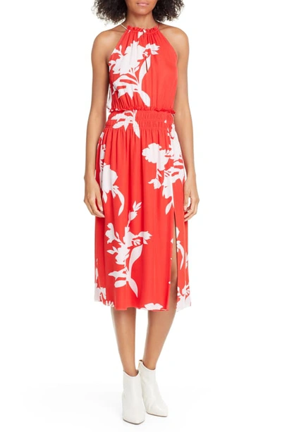 Joie Jerelle Silk Floral Dress In Tropic Red