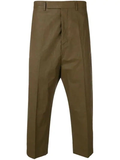 Rick Owens Formal Cropped Trousers In Brown
