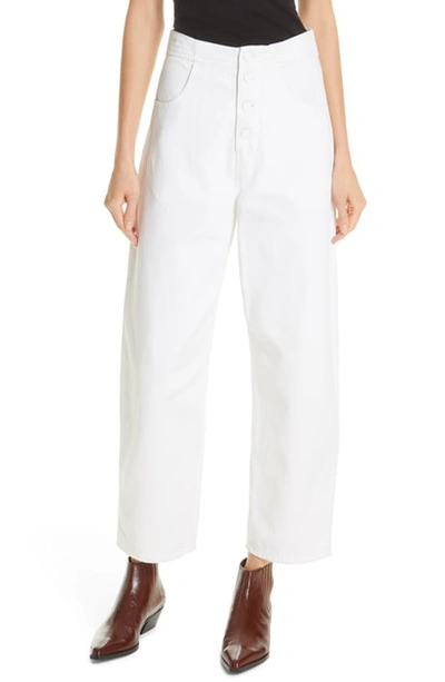 Nili Lotan Toledo Crop Cotton Pants In Vintage White