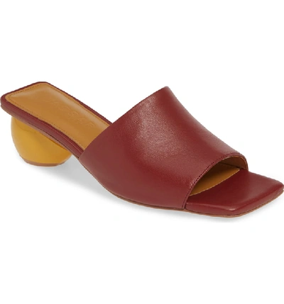 Jaggar Ball Heel Slide Sandal In Red Leather