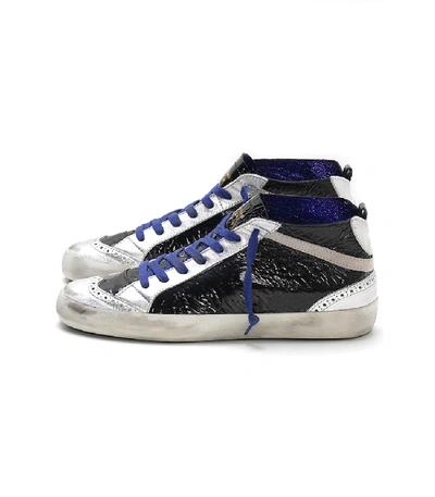 Golden Goose Mid Star Sneakers In Double Black Leather/skate In Multi
