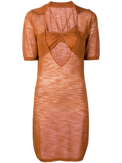 Jacquemus Gestricktes Kleid - Orange