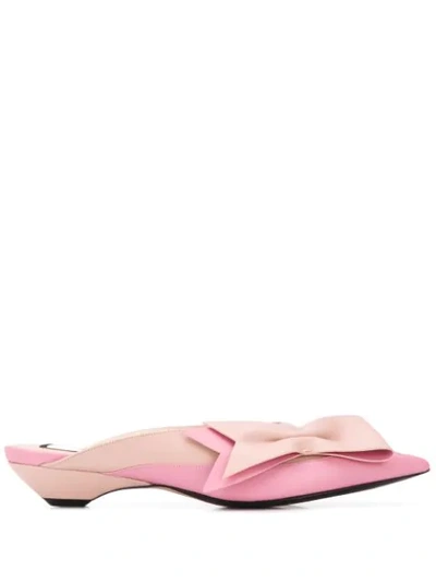 N°21 Bow Detail Mules In Pink