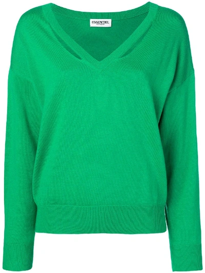 Essentiel Antwerp V-neck Sweater - Green