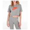 Nike Women's Sportswear Essential Cropped T-shirt In Grey