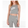 Nike Women's Sportswear Heritage Cropped Tank Top In Grey