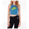 Nike Women's Sportswear Heritage Cropped Tank Top In Blue