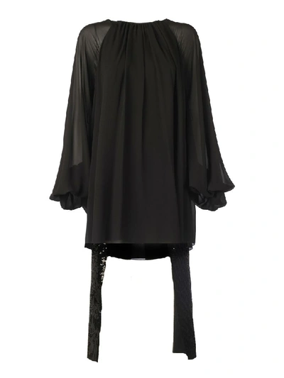 Saint Laurent Sequin Embroidered Dress In Noir