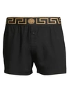 Versace Jersey Cotton Boxers In Black Gold