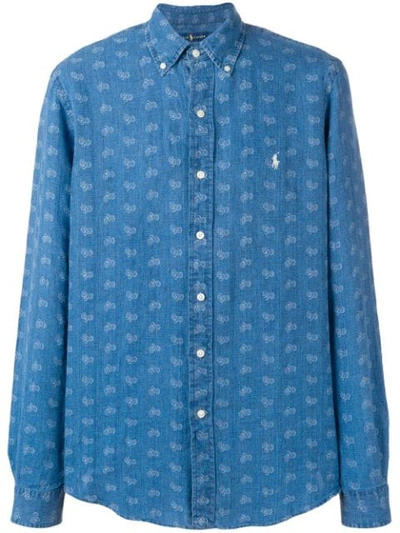 Polo Ralph Lauren Bicycle Print Shirt In Blue