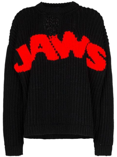 Calvin Klein 205w39nyc Jaws Chunky Knit Jumper In Black