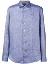 Emporio Armani Plain Button Shirt In Purple