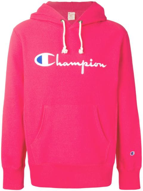 Champion Embroidered Logo Hoodie In Pink | ModeSens