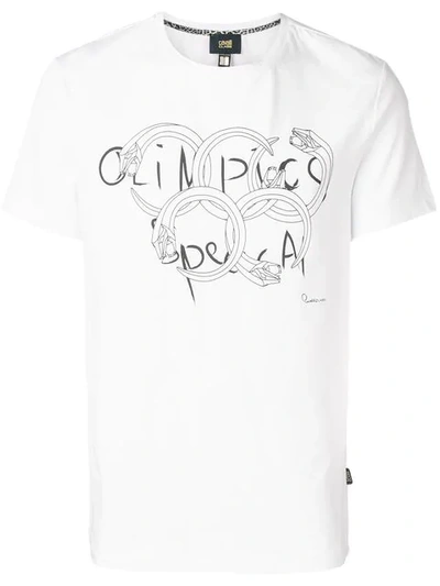 Cavalli Class T-shirt Mit Grafischem Print In White
