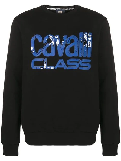Cavalli Class Logo Print Sweatshirt In Black