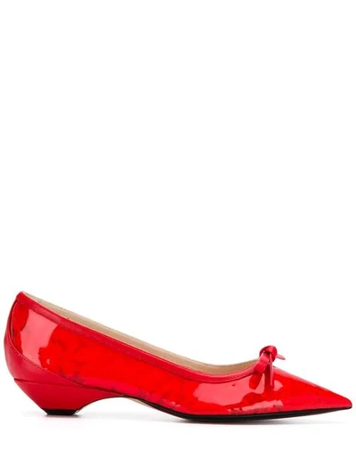 N°21 Front Bow Ballerinas In Red