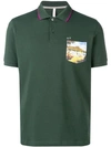 Sun 68 Contrast Pocket Polo Shirt In Green