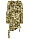 Laneus Leopard Print Dress In Yellow