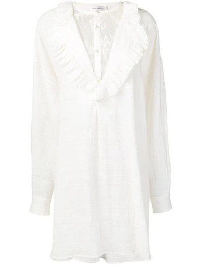 Faith Connexion Lace Trim Ruffle Tunic In White