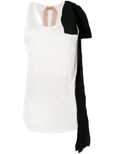 N°21 Ribbon Detail Tank Top In White