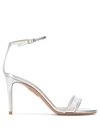 Aquazzura Minimalist 85 Leather Sandals In White