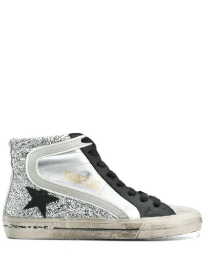 Golden Goose Slide Sneakers In Silver