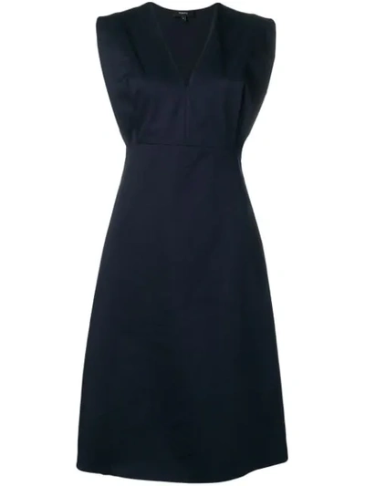 Theory V-neck Dress In Blue