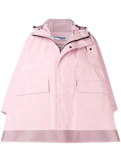 Courrèges Loose Rain Jacket In Pink