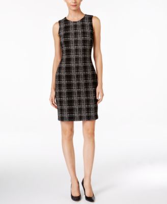 calvin klein plaid sheath dress