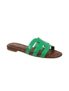 Sam Edelman Bay Flat Patent Leather Sandals In Green