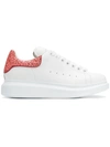 Alexander Mcqueen White & Red Glitter Oversized Sneakers