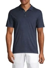 John Varvatos Washed Cotton Polo In Midnight