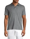 John Varvatos Washed Cotton Polo In Silver