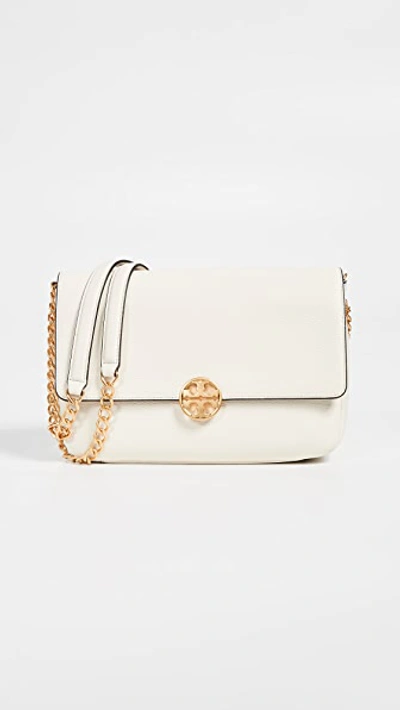 Tory Burch Chelsea Leather Convertible Shoulder Bag In New Ivory