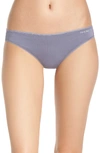 Calvin Klein Form Cotton Bikini In Blue Granite