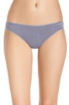 Calvin Klein Form Cotton Thong In Blue Granite