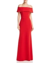 Aqua Off-the-shoulder Scuba Crepe Gown - 100% Exclusive In Red