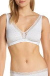 Hanro Cotton Lace Soft Cup Wireless Bra In Ceramic Melange 1212