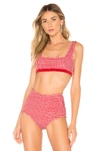 Marysia Reversible Mini Palm Springs Top In Solid Cherry