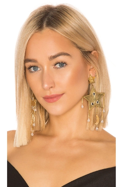 Mercedes Salazar Estrella Blanca Clip-on Earrings In Gold