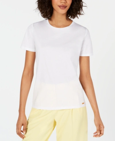 Calvin Klein Mixed-media Top In White