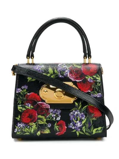 Dolce & Gabbana Floral Print Tote Bag - Black