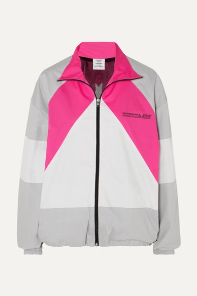 Vetements Mustermann Color-block Cotton Track Jacket In Grey Pink White