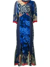 Etro Patchwork Print Dress - Blau In Blue