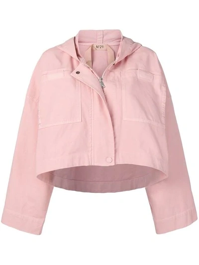N°21 Cropped Hooded Jacket In Pink