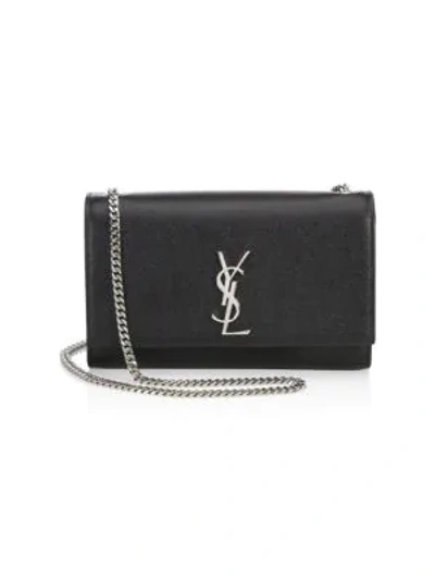 Saint Laurent Medium Kate Grained Leather Shoulder Bag In Black