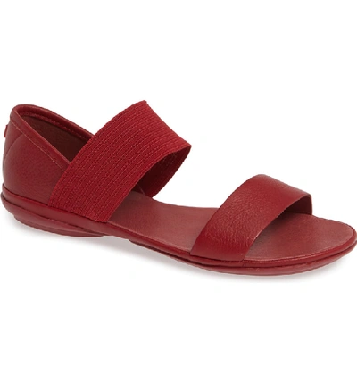 Camper 'right Nina' Sandal In Medium Red Leather