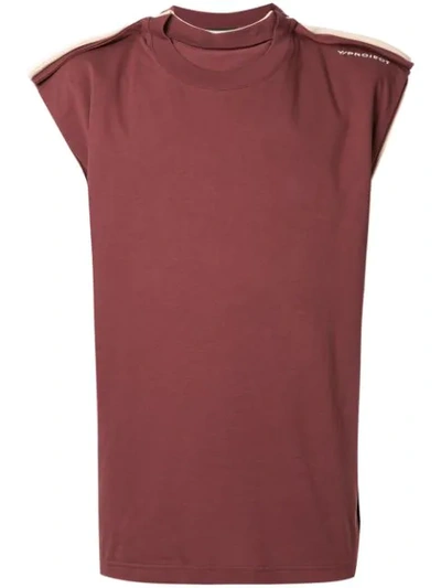 Y/project Multi-layered Cotton Tank Top In Brown