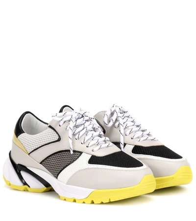 Axel Arigato Tech Runner Leather Sneakers In Grey